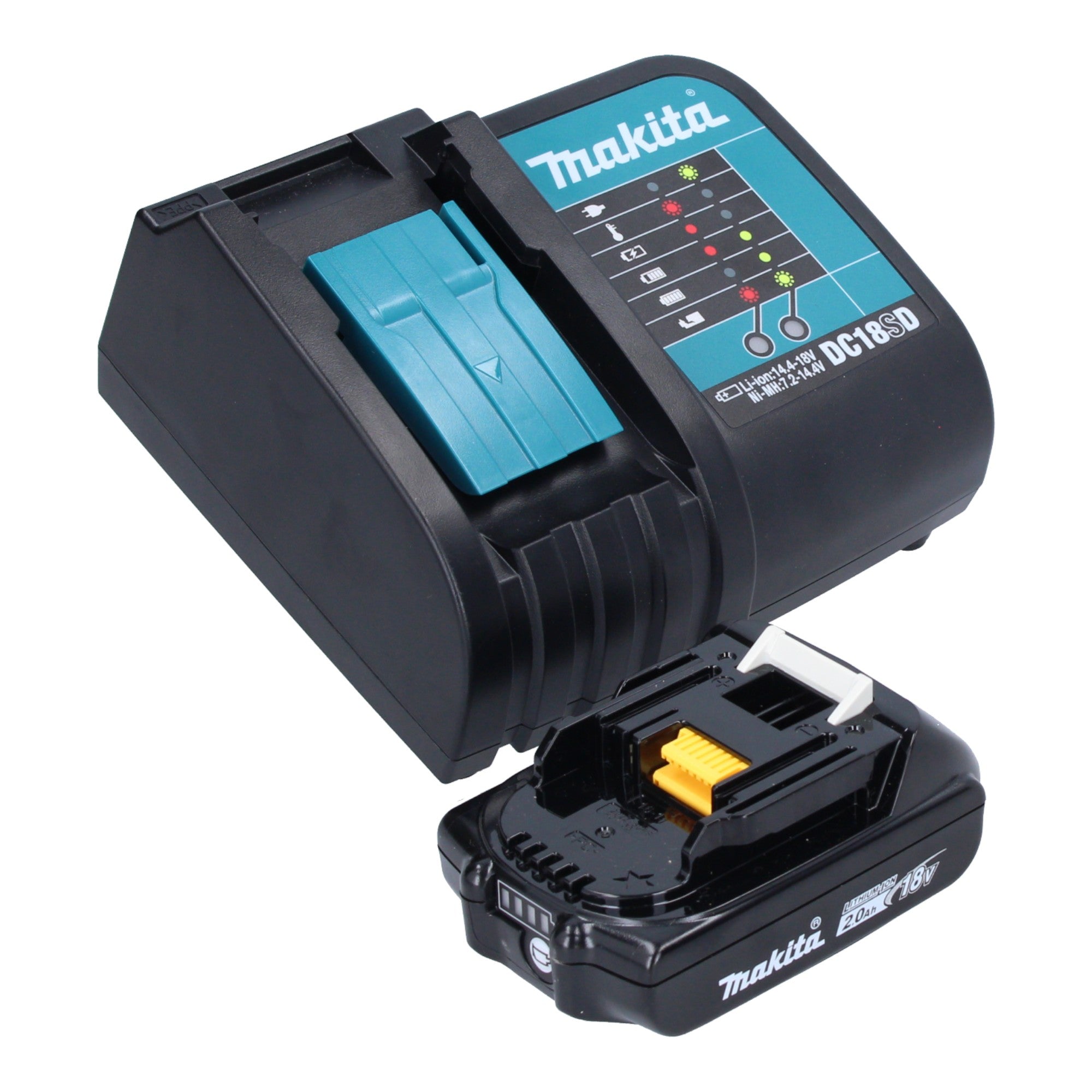 Makita DHR 171 SA1X3 Akku Bohrhammer 18 V 1 2 J SDS Plus Brushless 1x Akku 2 0 Ah Ladegeraet 65 tlg Zubehoer Set Koffer 3 - toolbrothers
