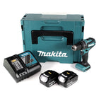 Makita DHP 485 RMJ Perceuse visseuse à percussion sans fil 18 V Li-Ion + 2x Batteries 4,0 Ah + Chargeur + Coffret