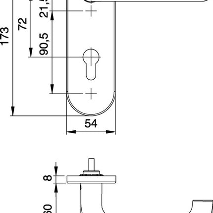 Set antincendio EDI Targa/K FS 103/103 AP ( 3000261391 ) Alluminio F1 D/D DIN sinistra / destra