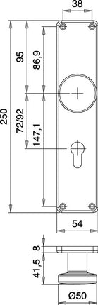 Manopola EDI piastra di rinnovo 344 Z ( 3000261363 ) acciaio inox EST 72 mm PZ