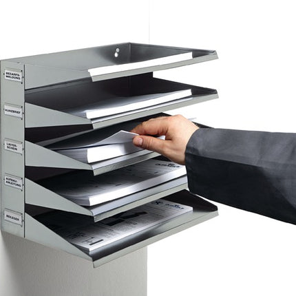 Stazione di smistamento durevole ( 9000493660 ) 5 scomparti Lamiera d'acciaio grigio chiaro, RAL 7035