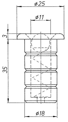 DENI Steinbuchse ( 3000255654 ) Rundstange 10 mm