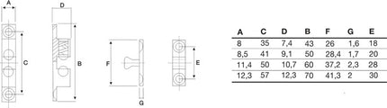 BMB Doppelkugelschnäpper ( 3000259254 ) Messing blank Kugel und Feder aus Stahl