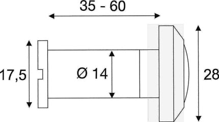 BMB Visore per porta ( 3000259201 ) Ottone cromato 35 mm / 60 mm