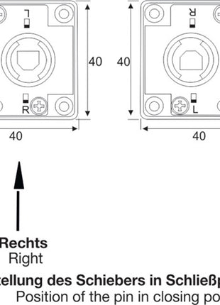 BMB Aufschraubschloss ( 3000271830 ) Dornmaß 25 mm verschiedenschließend