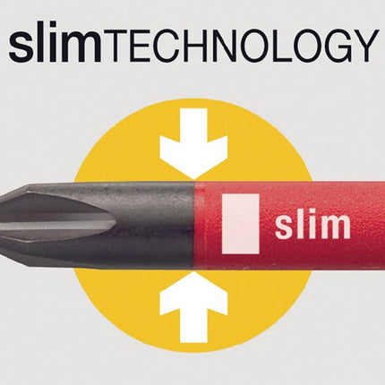 Lama intercambiabile Wiha SlimBit elettrica ( 4000793015 ) fessura 2,5 x 75 mm