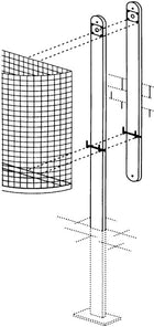 Żelazny stojak ( 9194491024 ) Wysokość 1400 mm do zabetonowania, odpowiedni do koszy na śmieci o pojemności 27 l