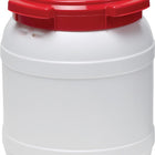 Fusto a collo largo ( 9000450101 ) 15,0 l PE bianco con coperchio rosso Apertura di riempimento Ø 204 mm