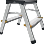 Gradini pieghevoli ( 9000465010 ) Gradini incl. piattaforma 2 in alluminio con nervature antiscivolo