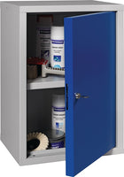 Armadio a muro ( 9000453657 ) H600xL400xP300 mm lamiera piena, 1 ripiano grigio chiaro, RAL 7035/blu genziana, RAL 5010