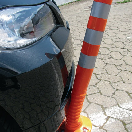 Sperrpfosten ( 9000490026 ) Kunststoff orange/weiß Ø 80 mm mit Befestigungsmaterial