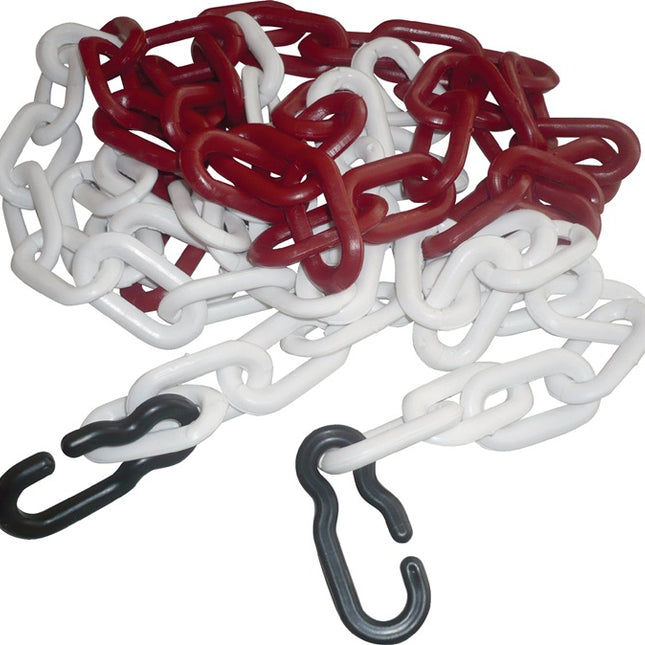 Catena di protezione ( 9000490024 ) in polipropilene carbonato rosso/bianco 9 mm con 2 ganci universali
