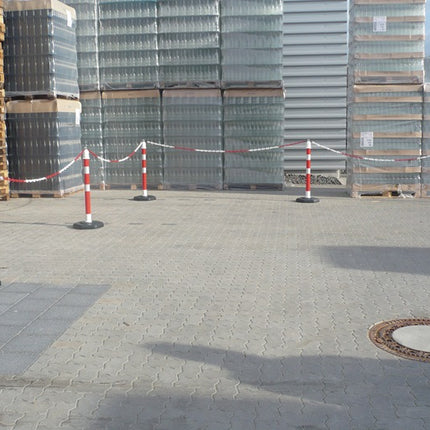 Sperrpfosten ( 9000490023 ) PPC rot/weiß Ø 63 mm mit Öse