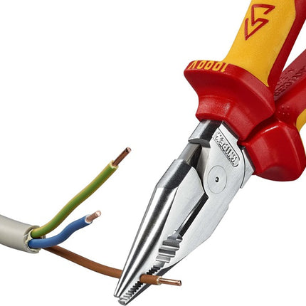 Pinza combinata ad ago Knipex ( 8002875246 ) lunghezza 185 mm cromata VDE