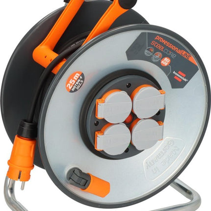 Brennenstuhl Kabeltrommel professionalLINE SteelCore ( 8000809077 ) 25 m Gummi 3 x 2,5 mm² Stahlblech isoliert IP44