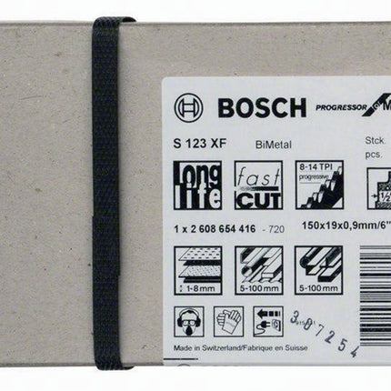 Lama alternativa Bosch S 123 XF ( 4000909024 ) lunghezza 150 mm larghezza 19 mm set, fresato
