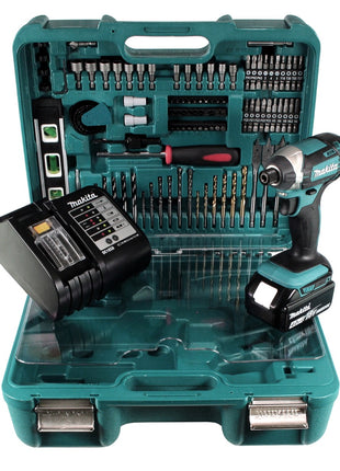 Makita DTD 152 SMTK Akku Schlagschrauber 18V 165Nm + 1x Akku 4,0Ah + Ladegerät + 101tlg. Zubehörset im Koffer - Toolbrothers