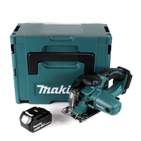 Makita DCS 552 M1J 18 V Akku Metall Handkreissäge 136 mm im Makpac + 1x 4,0 Ah Akku + Sägeblatt und Schutzbrille - ohne Lader - Toolbrothers