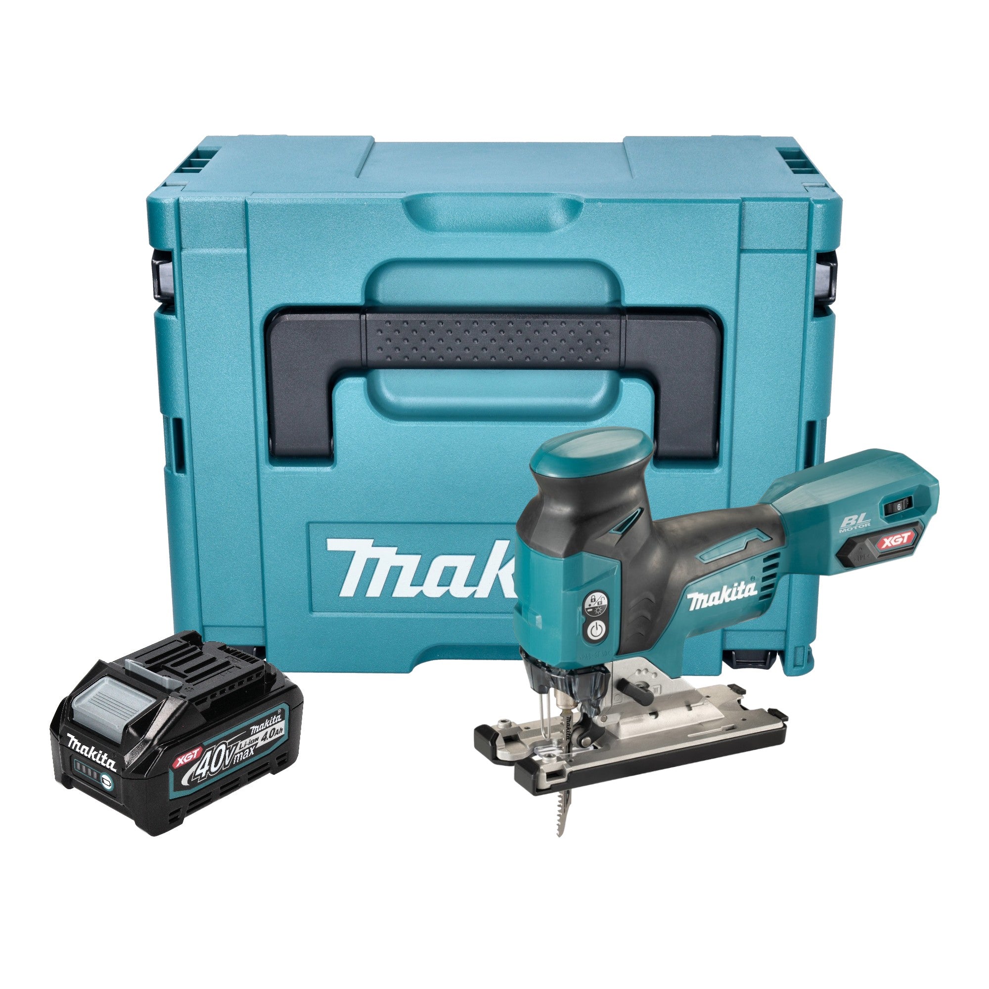 Makita JV 001 GM101 Akku Stichsaege 40 V max 135 mm Brushless 1x Akku 4 0 Ah Makpac ohne Ladegeraet 0 - toolbrothers