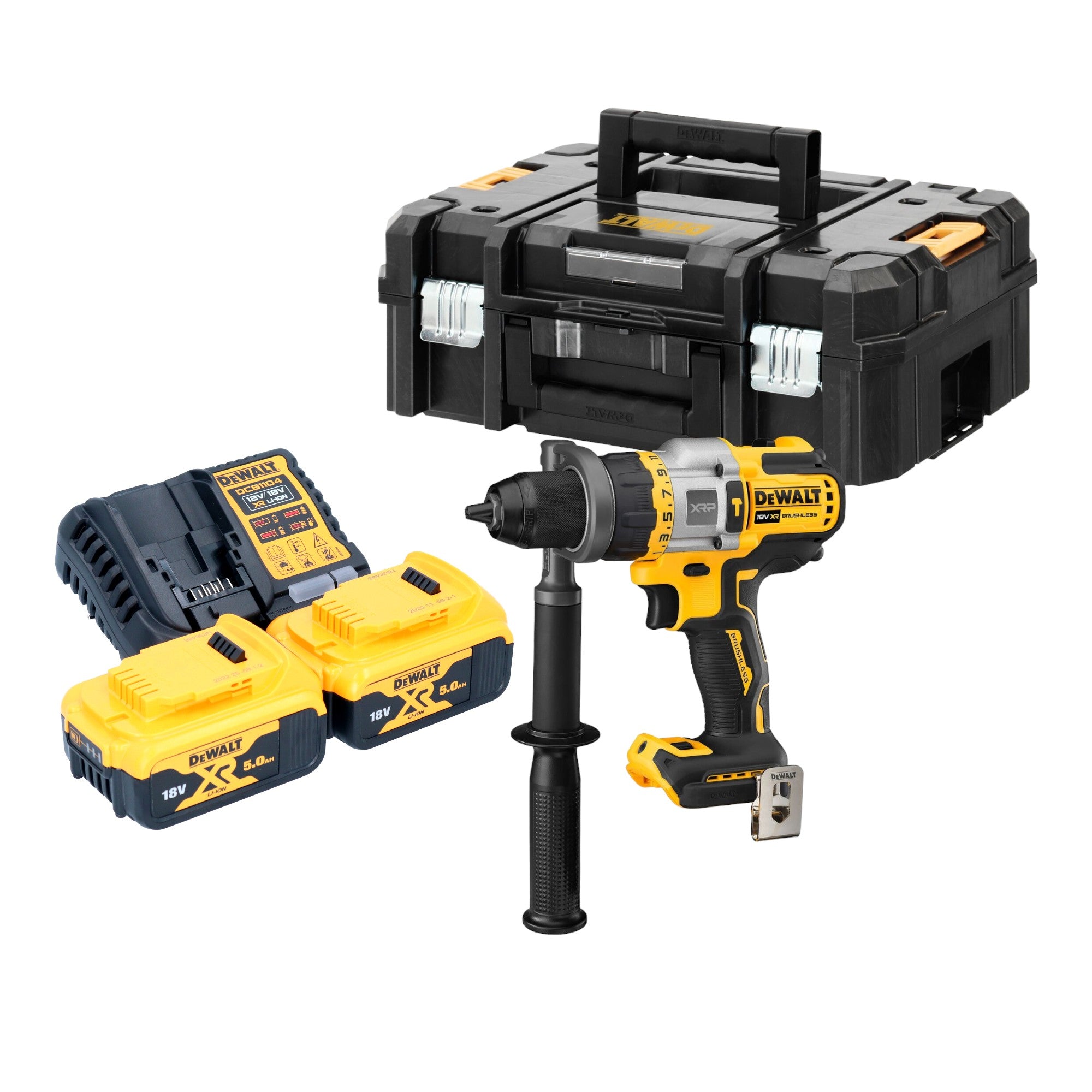 DeWalt DCD 999 P2T Akku Schlagbohrschrauber 18 V 95 Nm Brushless 2x Akku 5 0 Ah Ladegeraet TSTAK 0 - toolbrothers