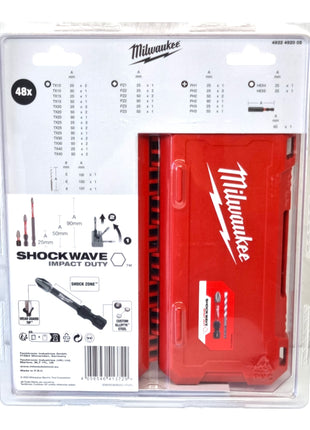 Milwaukee Shockwave Bit Set 1/4'' 48 pièces PH / PZ / TX / HEX ( 4932492005 )