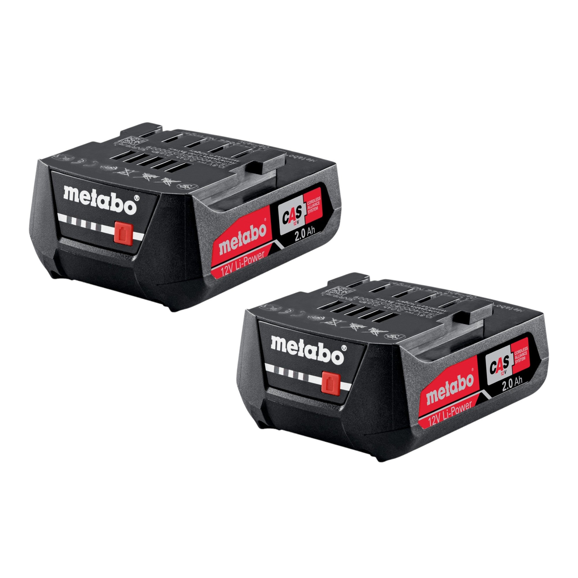 Metabo Akku Set 2x Li Power Akkupack 12 V 2 0 Ah 2000 mAh Li Ion mit Ladestandanzeige 2x 625406000  0 - toolbrothers