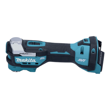 Herramienta multifuncional a batería Makita DTM 52 T1JX2 18 V Starlock Max Brushless + 1x batería 5.0 Ah + cargador + set de accesorios 43 piezas + Makpac