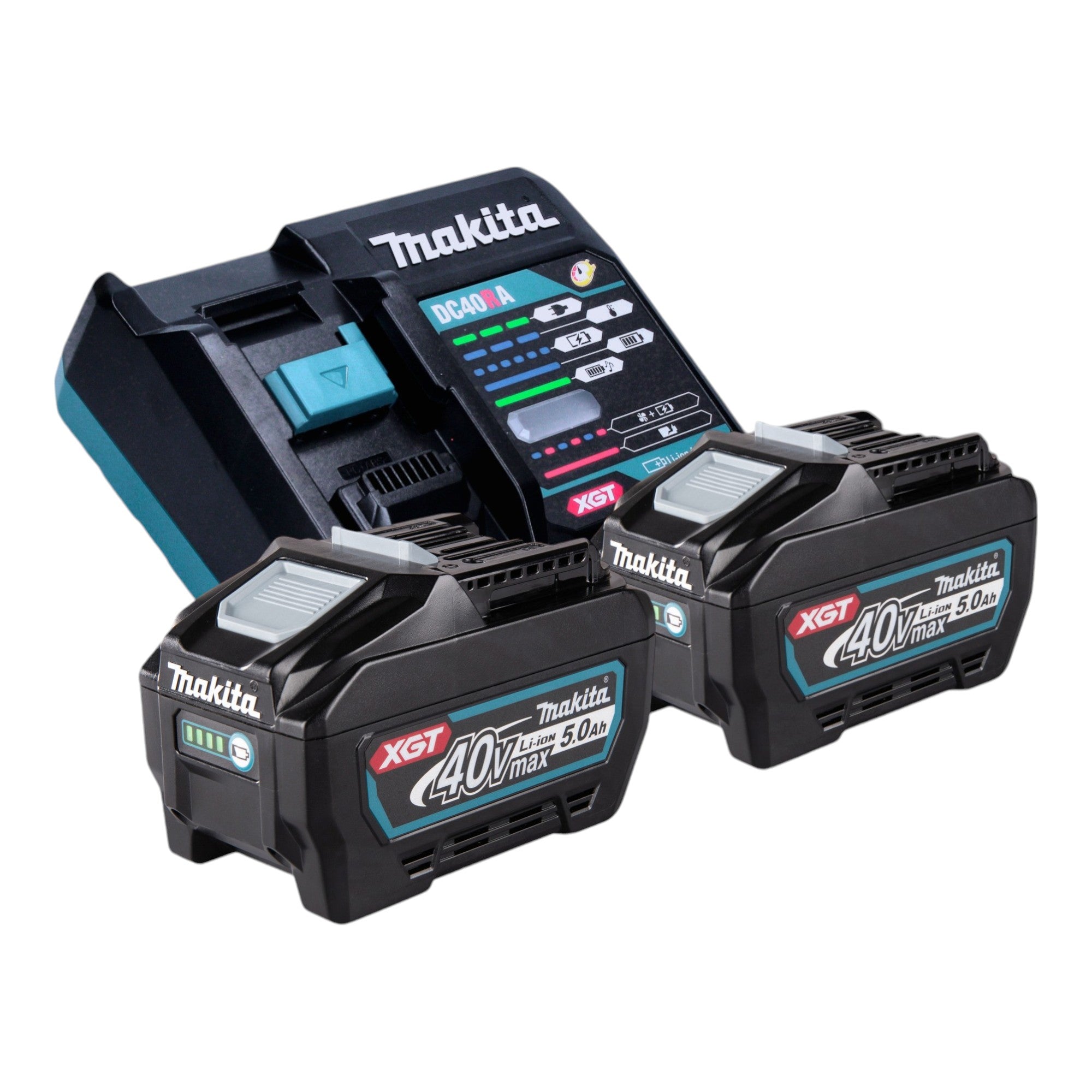 Makita BO 002 CGT201 Akku Exzenterschleifer 40 V max 150 mm 5 0 mm Hub Brushless 2x Akku 5 0 Ah Ladegeraet Makpac 3 - toolbrothers