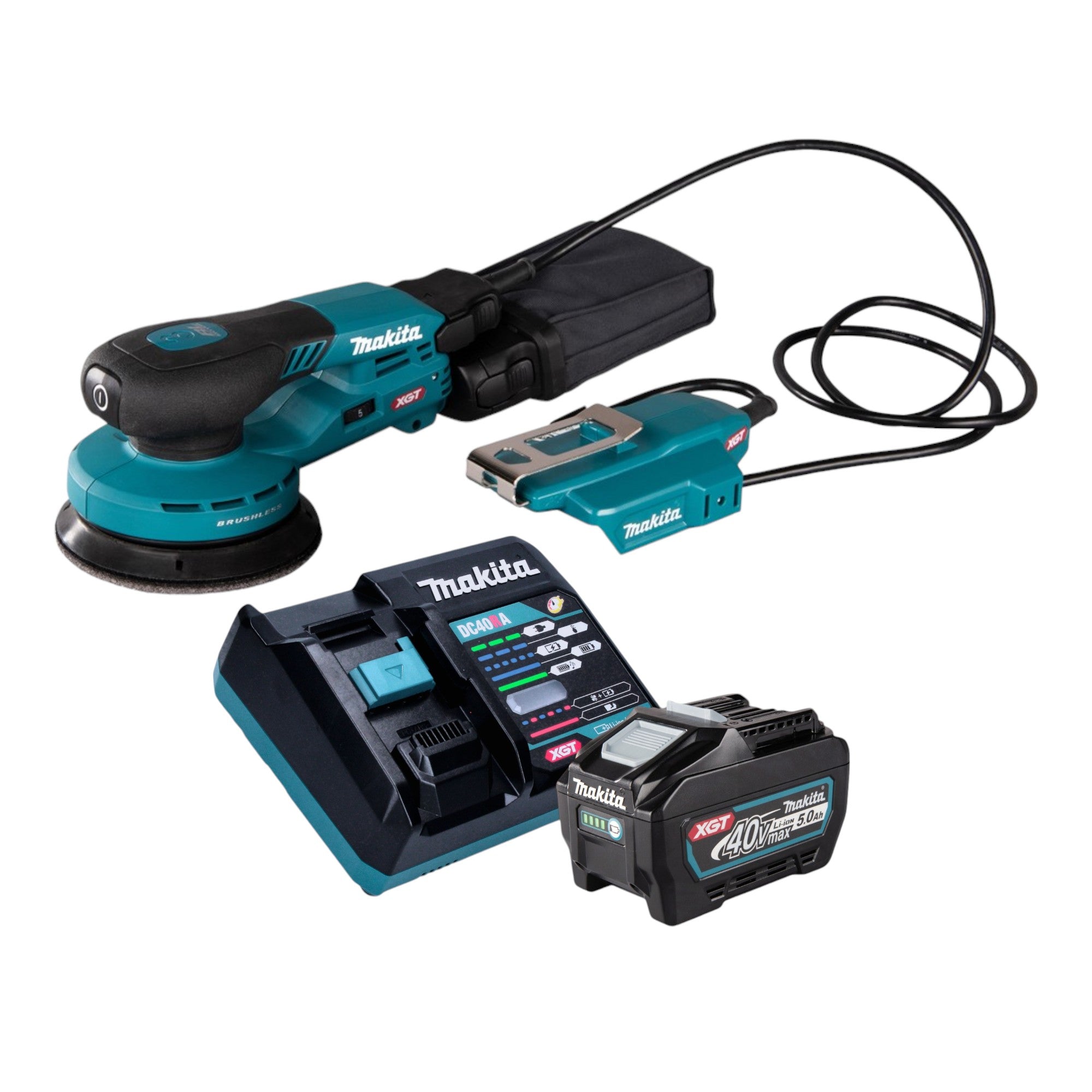 Makita BO 003 CGT101 Akku Exzenterschleifer 40 V max 125 mm 3 0 mm Hub Brushless 1x Akku 5 0 Ah Ladegeraet 0 - toolbrothers