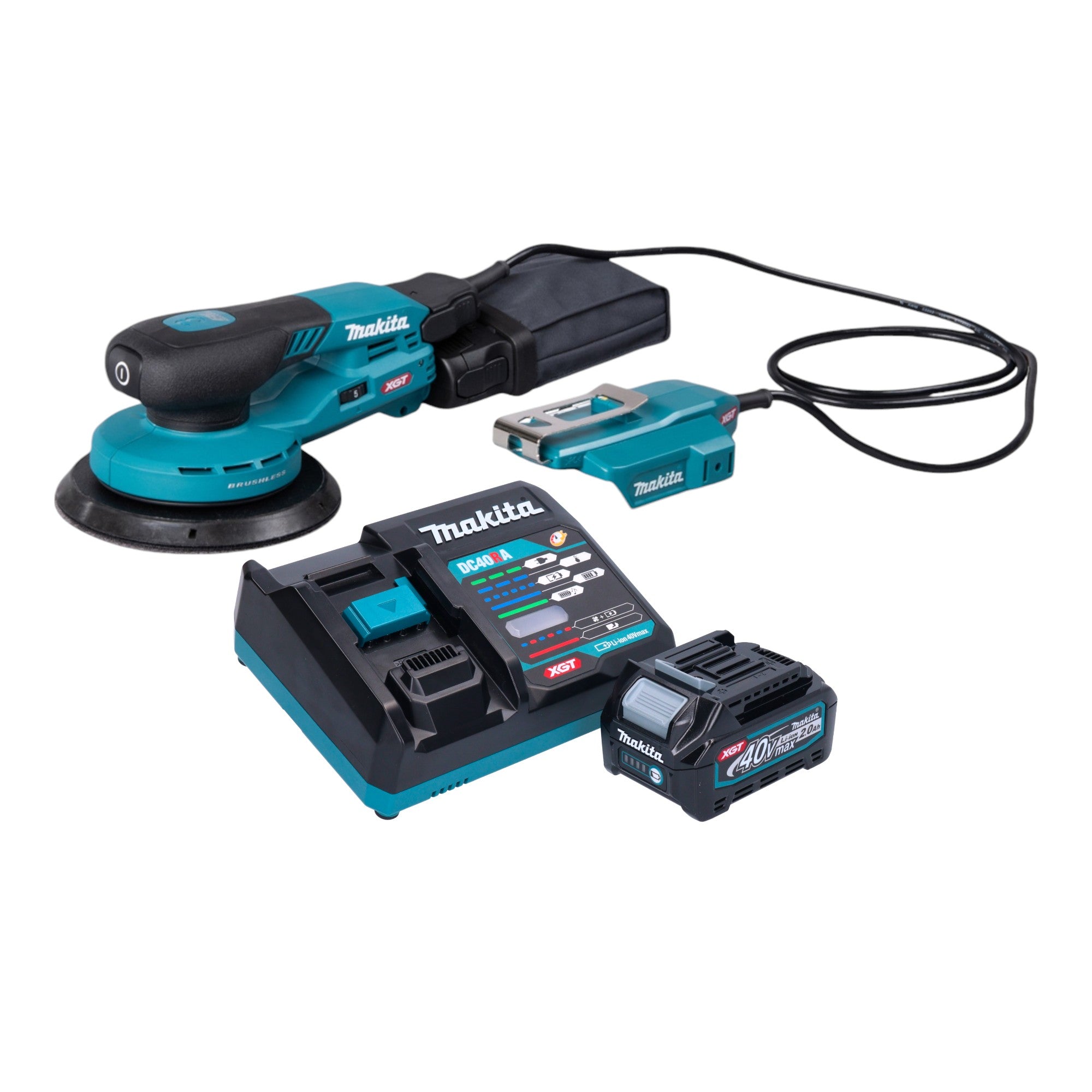 Makita BO 004 CGA101 Akku Exzenterschleifer 40 V max 150 mm 3 0 mm Hub Brushless 1x Akku 2 0 Ah Ladegeraet 0 - toolbrothers