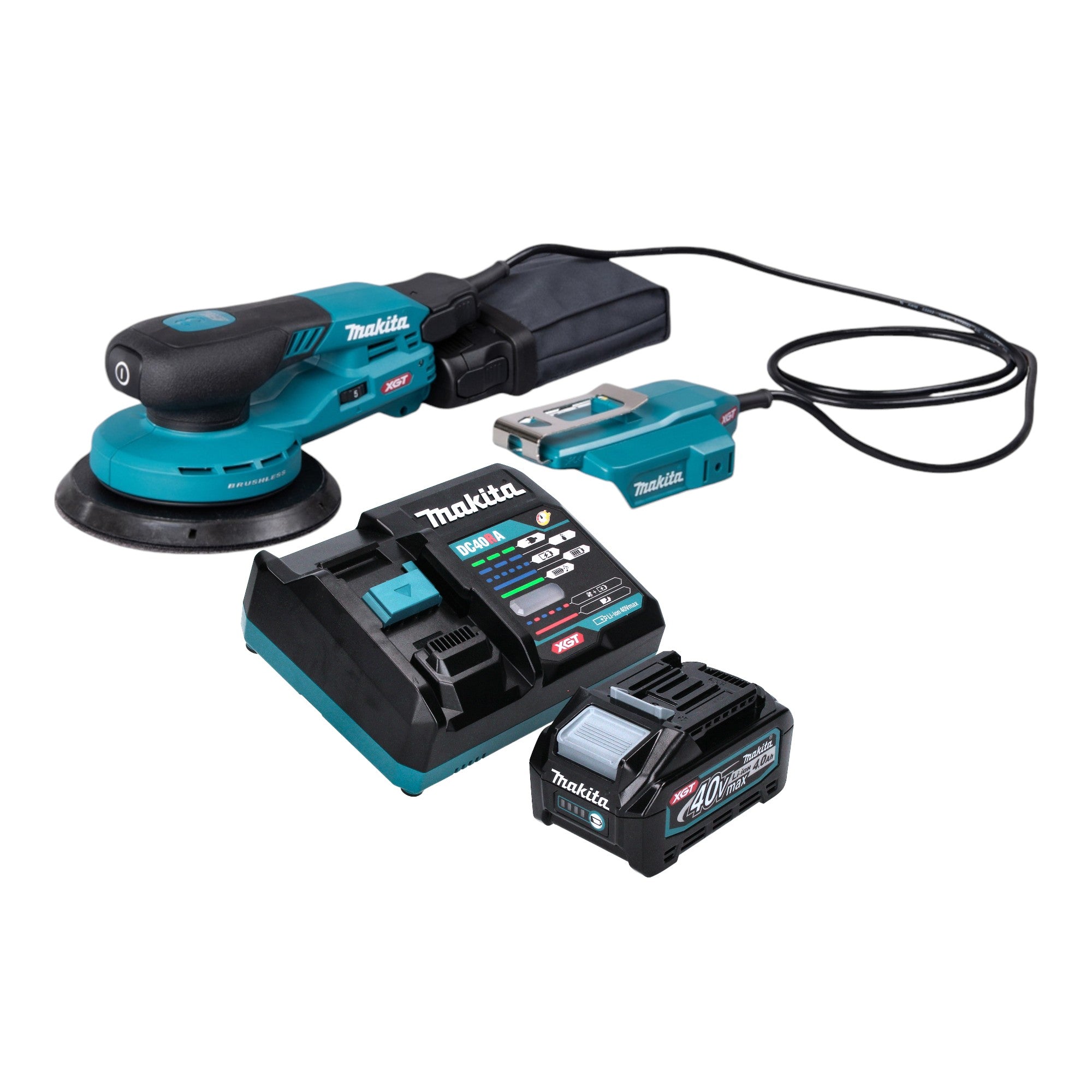 Makita BO 004 CGM101 Akku Exzenterschleifer 40 V max 150 mm 3 0 mm Hub Brushless 1x Akku 4 0 Ah Ladegeraet 0 - toolbrothers