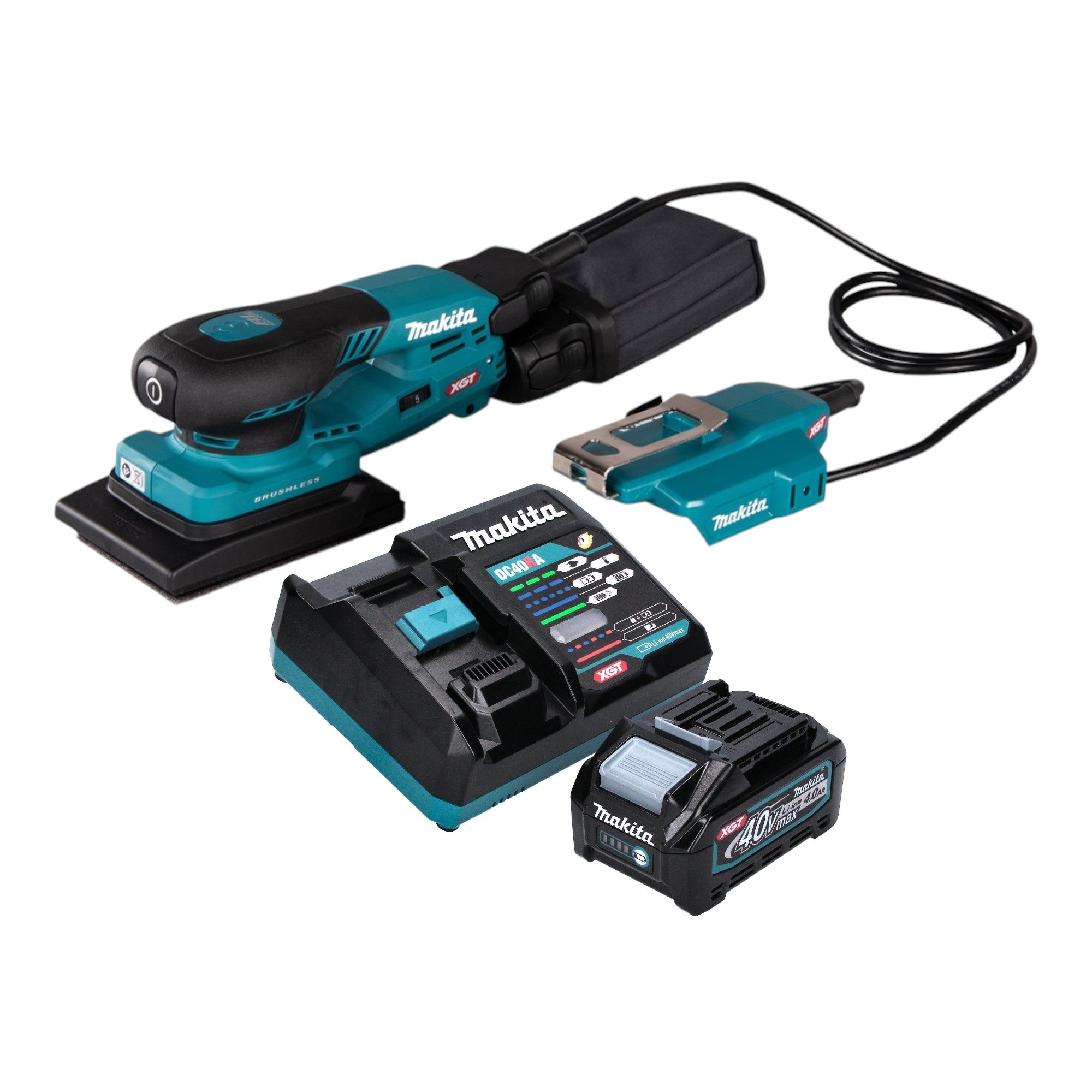 Makita BO 005 CGM101 Akku Schwingschleifer 40 V max 80 x 130 mm 3 0 mm Hub Brushless 1x Akku 4 0 Ah Ladegeraet 0 - toolbrothers