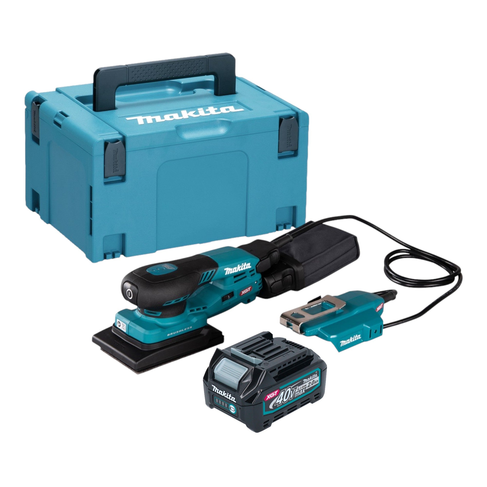 Makita BO 005 CGA101 Akku Schwingschleifer 40 V max 80 x 130 mm 3 0 mm Hub Brushless 1x Akku 2 0 Ah Makpac ohne Ladegeraet 0 - toolbrothers