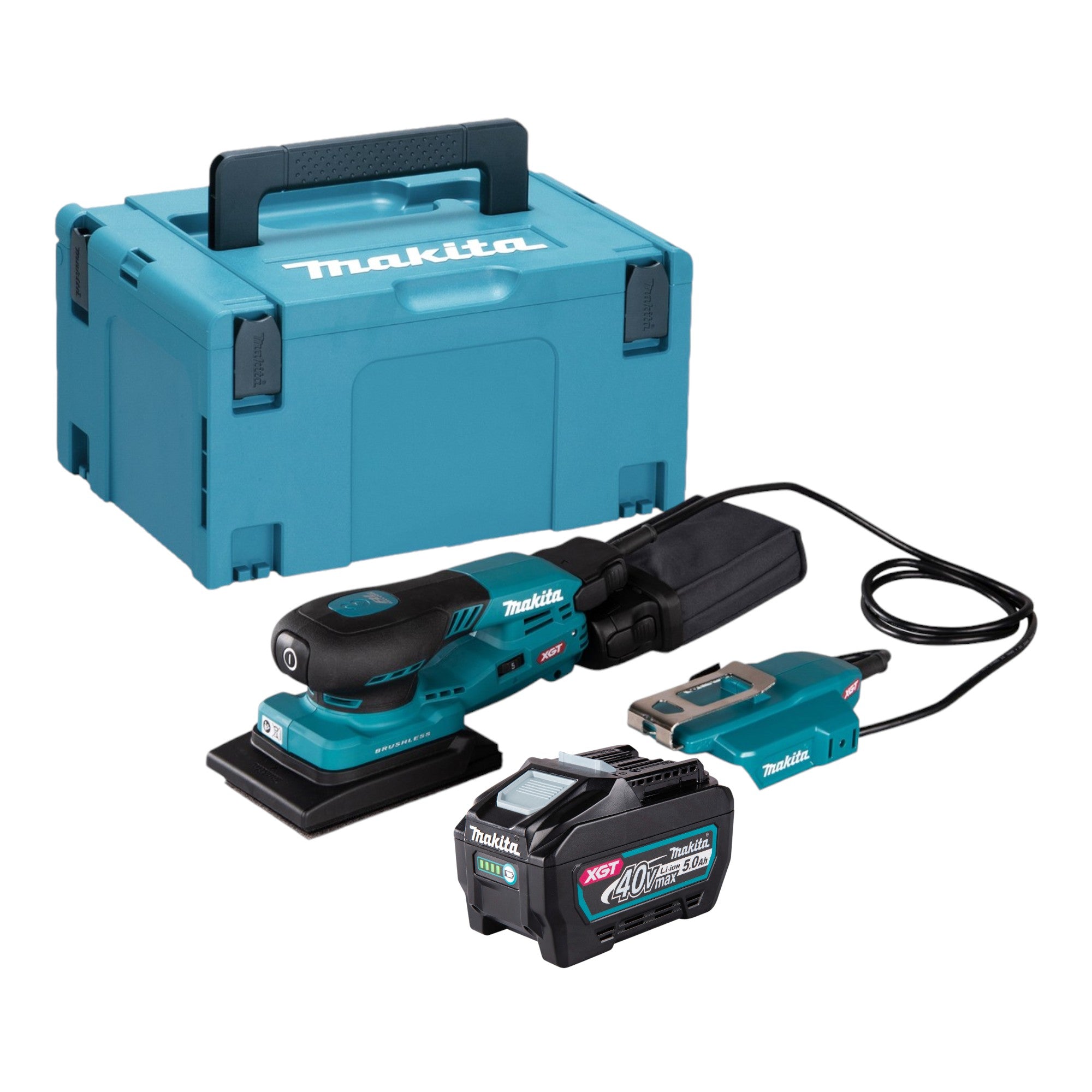 Makita BO 005 CGT101 Akku Schwingschleifer 40 V max 80 x 130 mm 3 0 mm Hub Brushless 1x Akku 5 0 Ah Makpac ohne Ladegeraet 0 - toolbrothers
