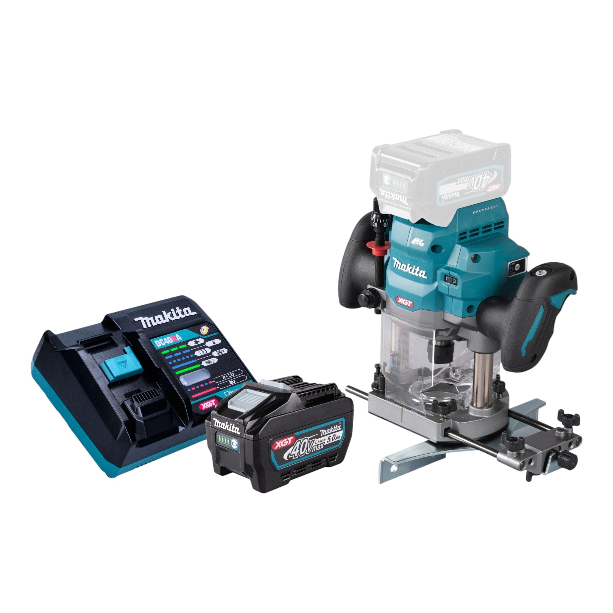 Makita RP 001 GT101 Akku Oberfraese 40 V max 12 mm Brushless 1x Akku 5 0 Ah Ladegeraet 0 - toolbrothers