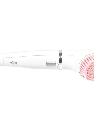 BRAUN Silk-épil 9 Flex 9-100 zestaw kosmetyczny depilator damski / depilator + szczoteczka do oczyszczania twarzy FaceSpa + 9 nasadek + torba biały / złoty