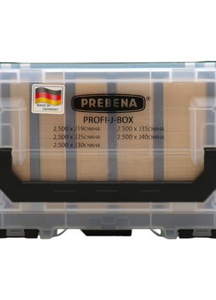 Prebena 2XR-J50 Cloueur pneumatique 4,0- 7,0Bar + PROFI-J-BOX Tête de refoulement Brads 12500 pcs. + mallette