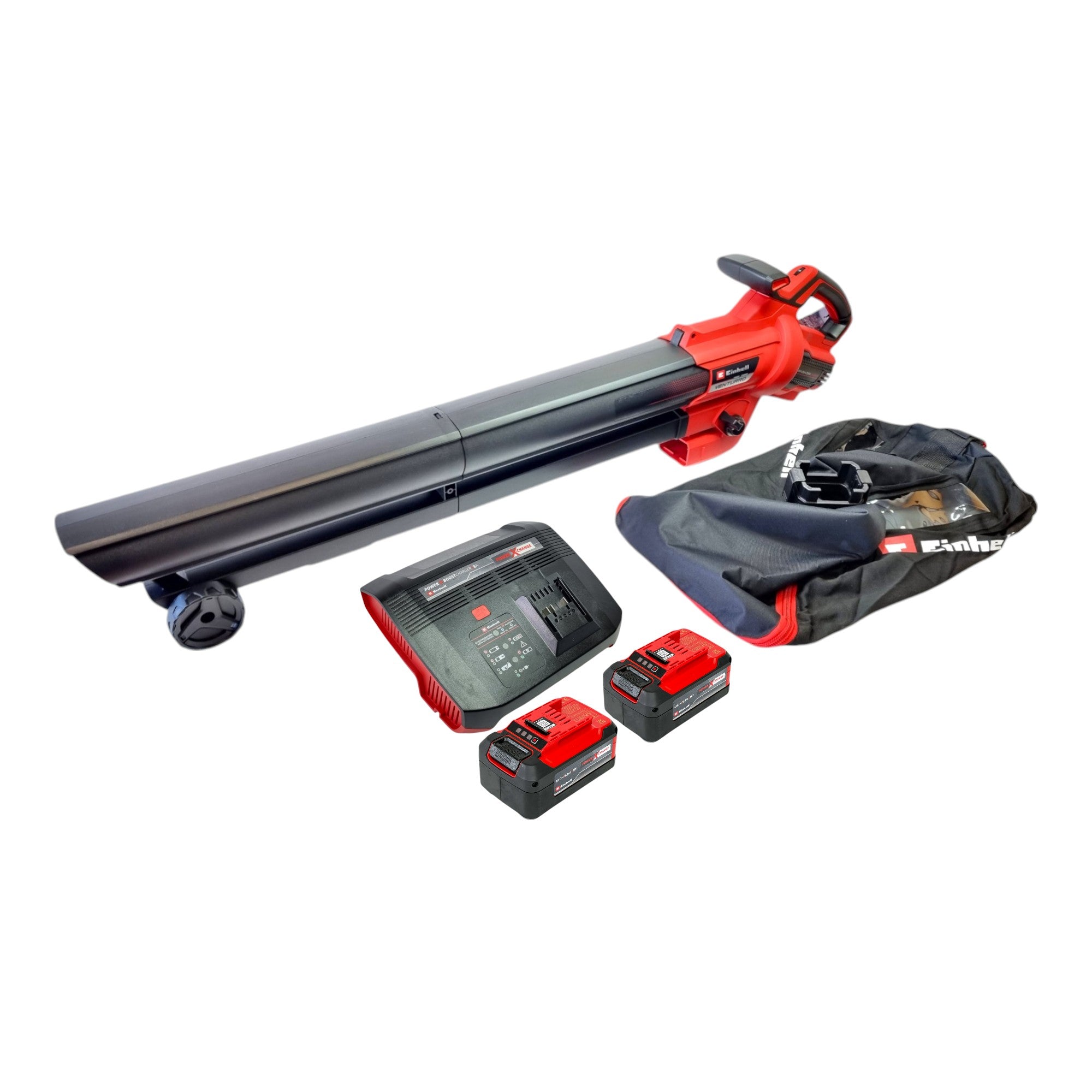 Einhell GE CL 36 Li E Akku Laubblaeser und sauger 36 V 2x 18 V Power X Change Brushless 2x Akku 5 2 Ah Ladegeraet 0 - toolbrothers