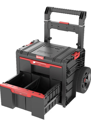 Qbrick System PRO Cart 2.0 Plus Drawer 2 mobile Box auf Rädern 520 x 415 x 660 mm 9,5 l 12 l abnehmbarer Doppelteleskopgriff