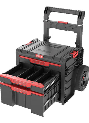 Qbrick System PRO Cart 2.0 Plus Drawer 3 mobilna skrzynka na kółkach 520 x 415 x 660 mm 12 l 2x 4,5 l zdejmowany podwójny uchwyt teleskopowy