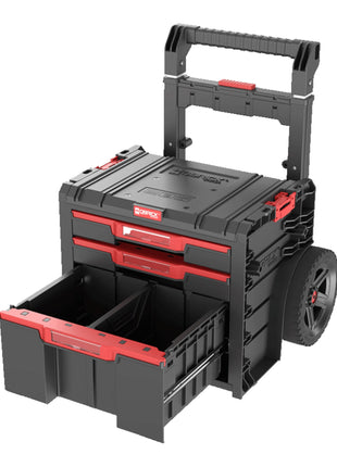 Qbrick System PRO Cart 2.0 Plus Drawer 3 boîte mobile sur roulettes 520 x 415 x 660 mm 12 l 2x 4,5 l poignée télescopique double amovible