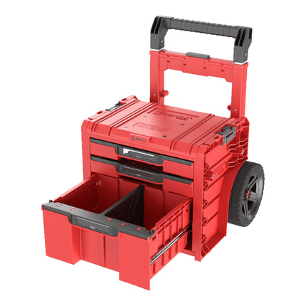 Qbrick System PRO Cart 2.0 Plus Drawer 3 Red Ultra HD Scatola mobile su ruote 520 x 415 x 660 mm 12 l 2x 4,5 l manico doppio telescopico estraibile