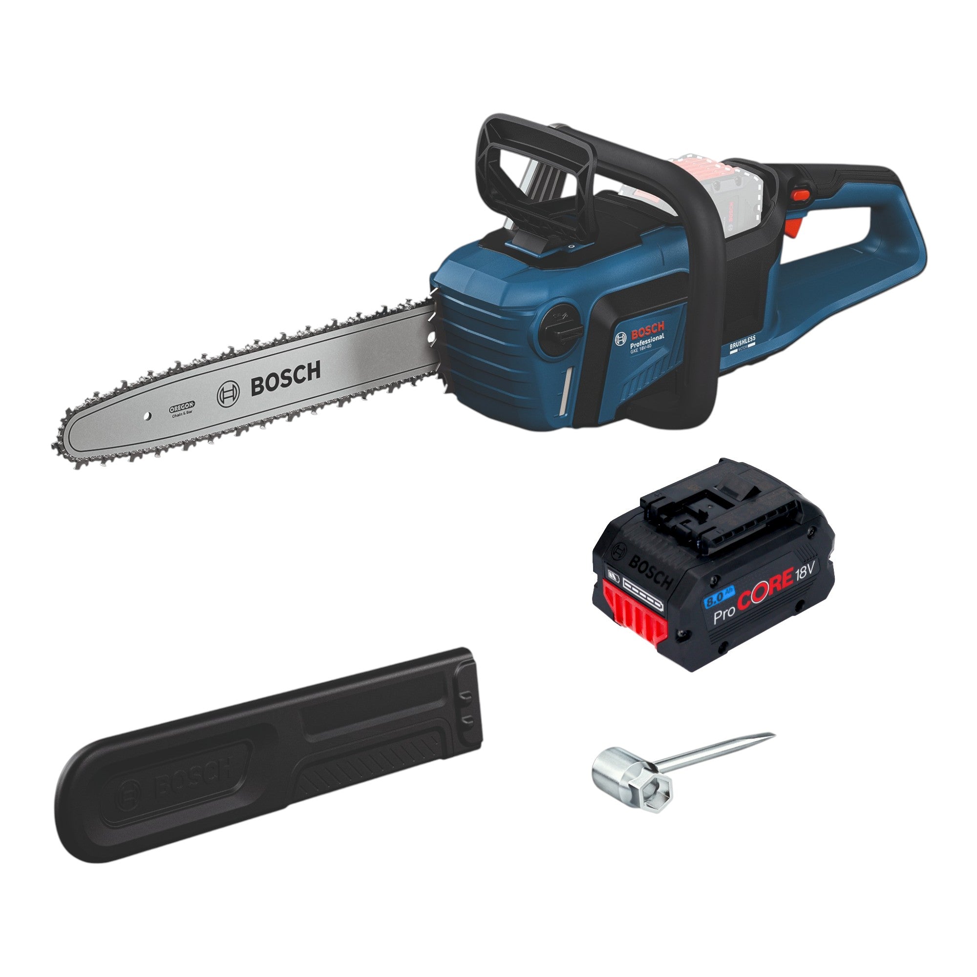Bosch GKE 18V 40 Professional Akku Kettensaege 18 V 40 cm Brushless 1x ProCORE Akku 8 0 Ah ohne Ladegeraet 0 - toolbrothers
