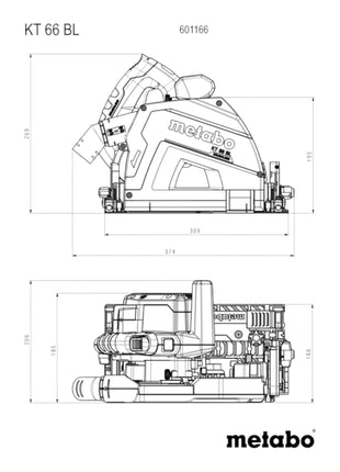 Metabo KT 66 BL Tauchkreissäge 1200 Watt 165 mm + metaBOX ( 601166500 )