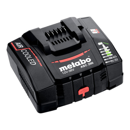 Set base Metabo 18 V 2x batteria LiHDX 8,0 Ah + caricatore ASC 290 + metaBOX ( 685305000 )