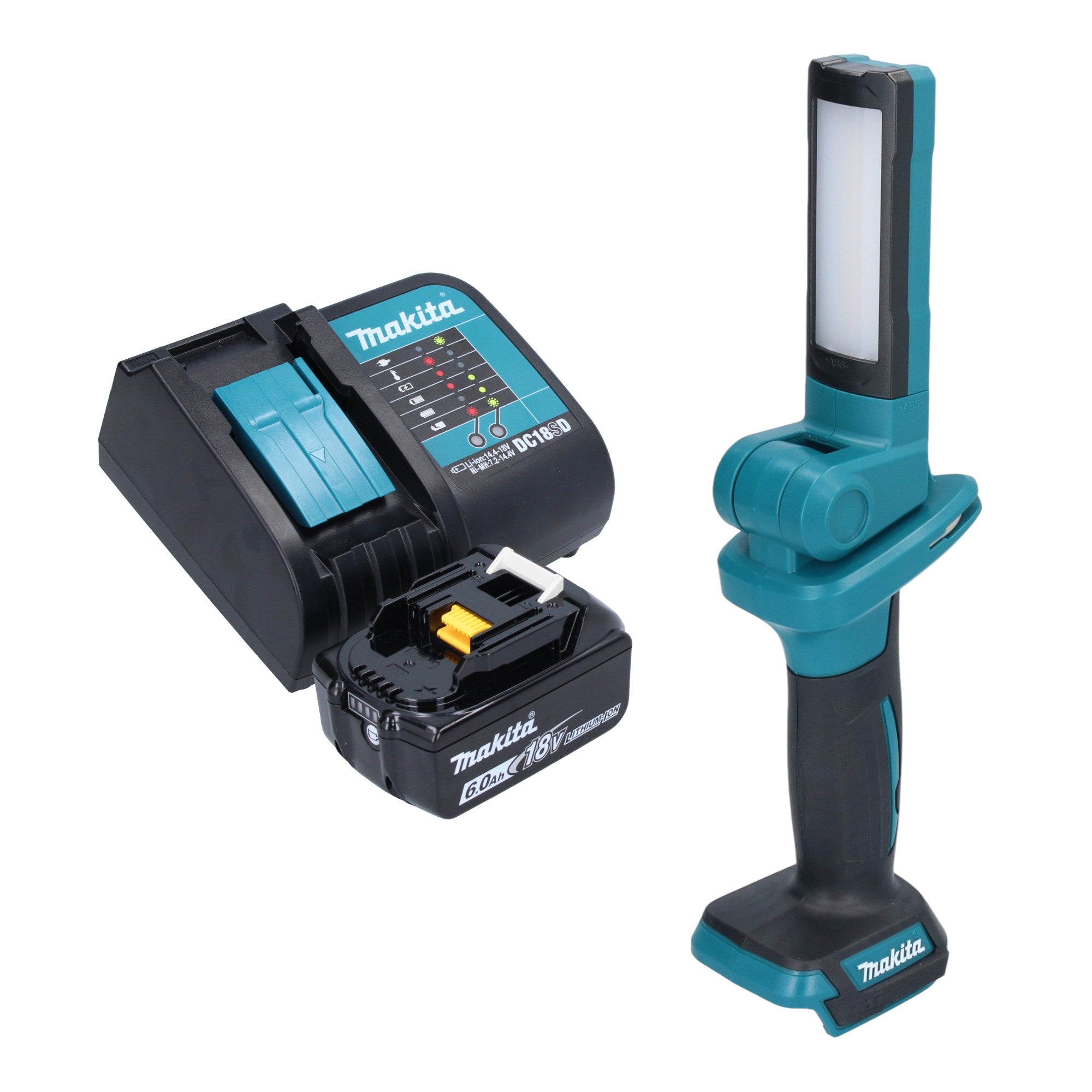Makita DML 816 SG1 Akku Arbeitsleuchte 18 V 100 500 lm LED 1x Akku 6 0 Ah Ladegeraet 0 - toolbrothers