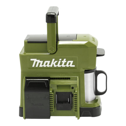 Makita DCM 501 ST2O Caffettiera a batteria 12 V max / 18 V oliva + 2x batteria ricaricabile 5,0 Ah + caricatore