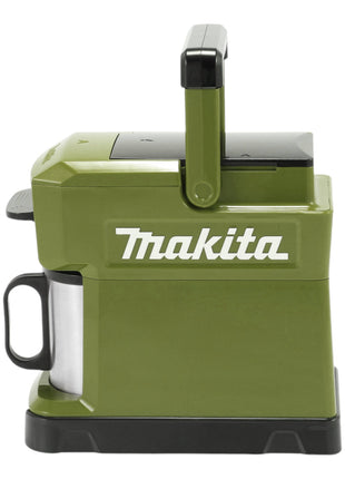 Cafetera de batería Makita DCM 501 SG2O 12 V máx / 18 V Oliva + 2x baterías 6,0 Ah + cargador