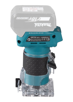 Makita DRT 52 A1J Akku Kantenfräse 18 V 6 mm Brushless + 1x Akku 2,0 Ah + Makpac - ohne Ladegerät