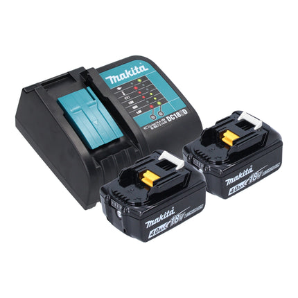 Fresatrice per bordi a batteria Makita DRT 52 SMJ 18 V 6 mm senza spazzole + 2x batteria 4,0 Ah + caricabatterie + Makpac